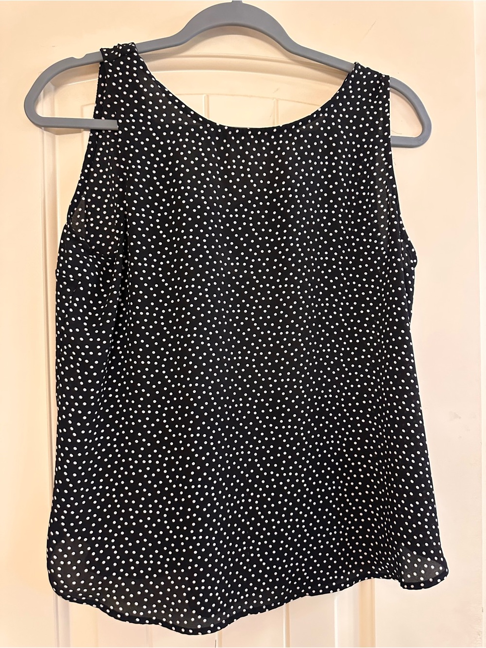 LOFT Black and White Polka Dot Sleeveless Camisole